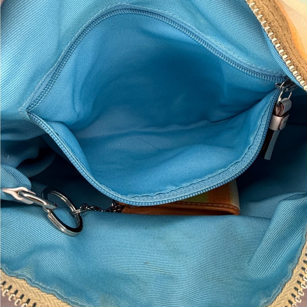 Coach Multicolor Striped Canvas Shoulder Hobo Bag & Matching Card Holder Set - Picture 11 of 13